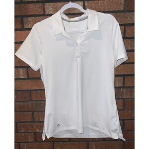 Adidas Golf Womens White Short Sleeve Performance Polo Shirt Size L